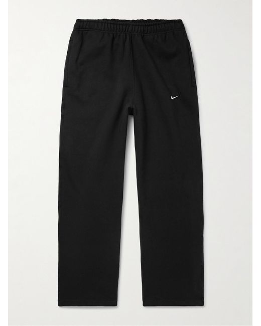 Nike Solo Swoosh Straight-leg Cotton-blend Jersey Sweatpants in 