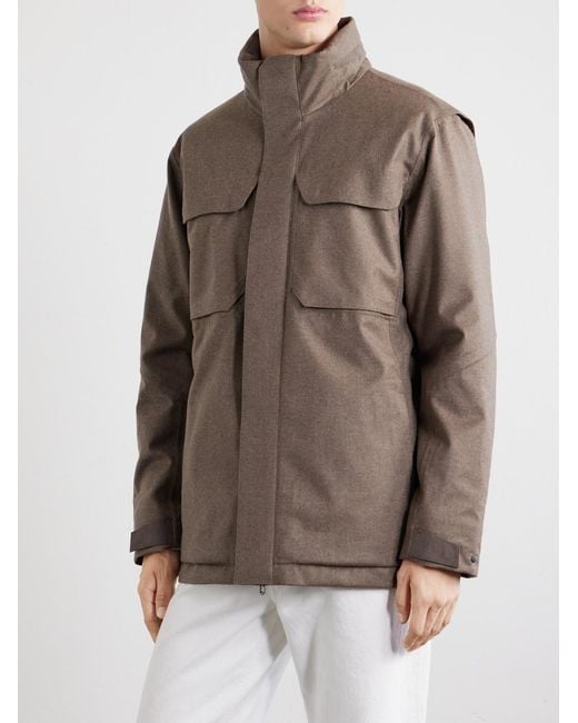 Sease Brown Padded Wool And Cashmere-blend Jacket for men