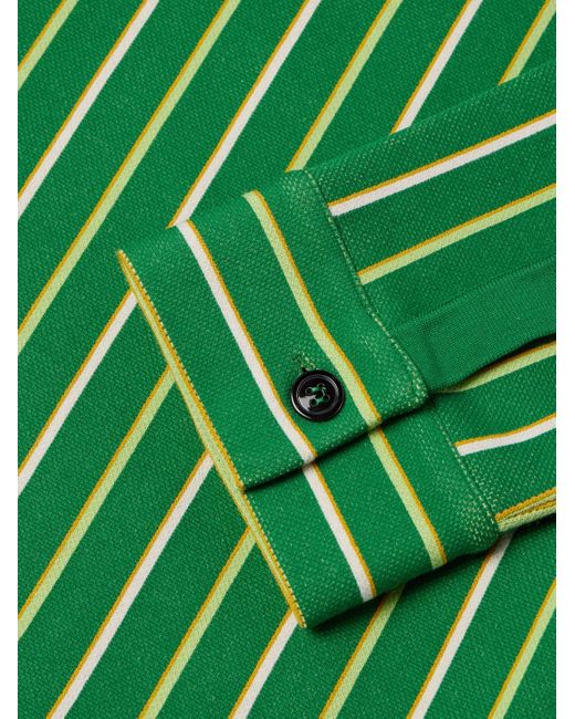 Marni Green Striped Woven Shirt for men