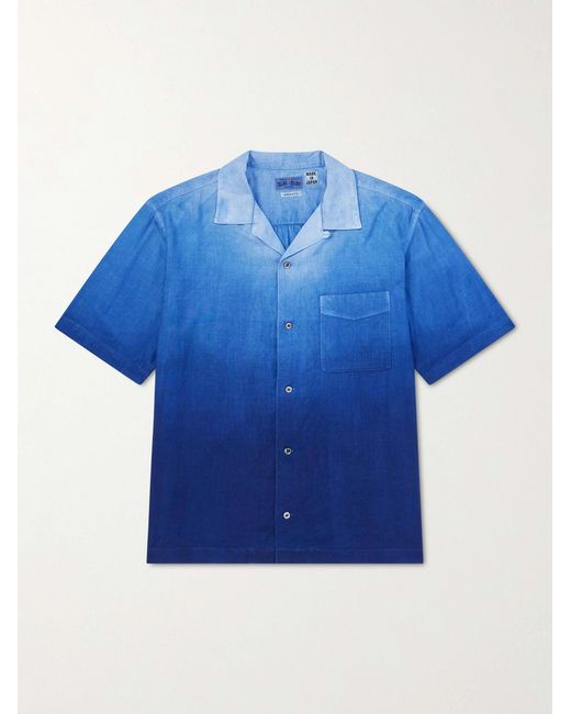 Blue Blue Japan Blue Camp-Collar Dégradé Woven Shirt for men