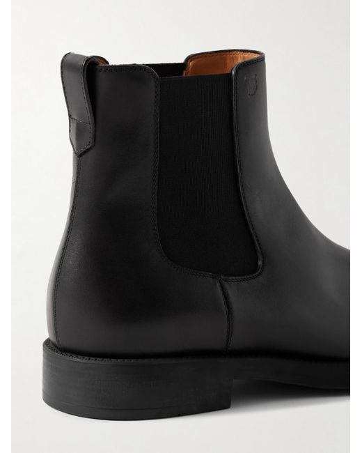 Tod's Black Leather Chelsea Boots for men