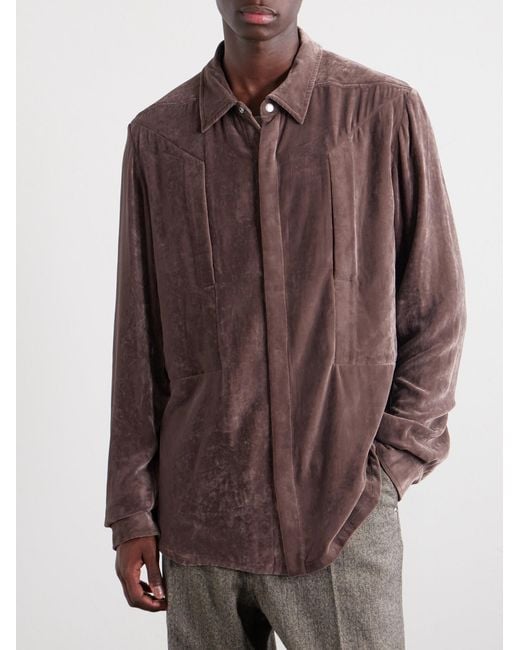 Rick Owens Brown Fogpocket Velour Jacket for men