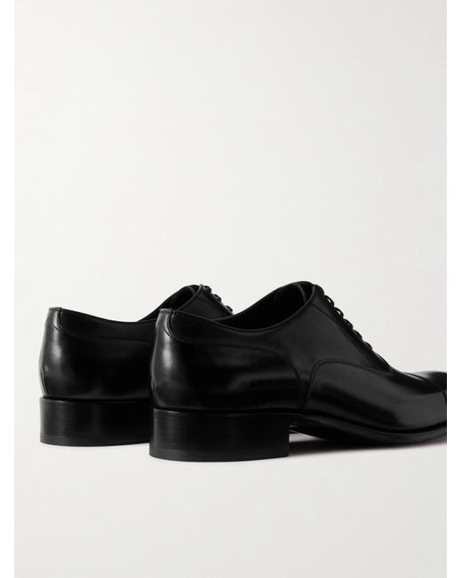 Tom Ford Black Caydon Burnished-leather Oxford Shoes for men