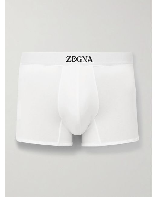 Zegna White Stretch-cotton Boxer Briefs for men
