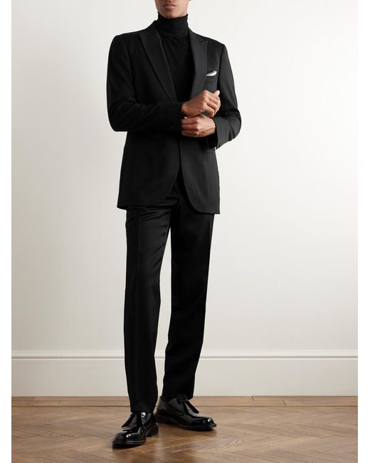 Mr P. Black Wool Tuxedo Jacket for men