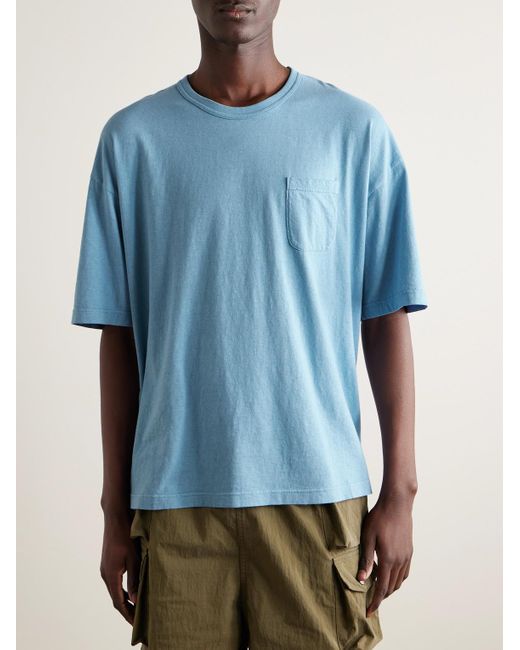 Ex Jumbo Cotton-Blend Jersey T-Shirt di Visvim in Blue da Uomo