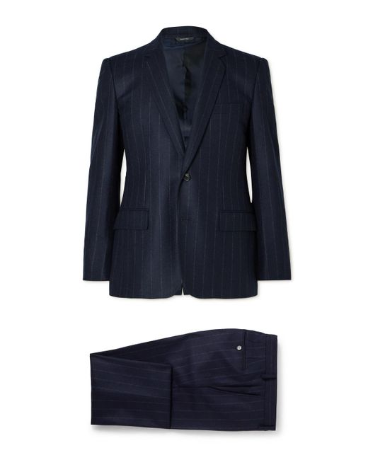 Loro Piana Blue Pinstriped Wish® Virgin Wool And Cashmere-blend Suit for men
