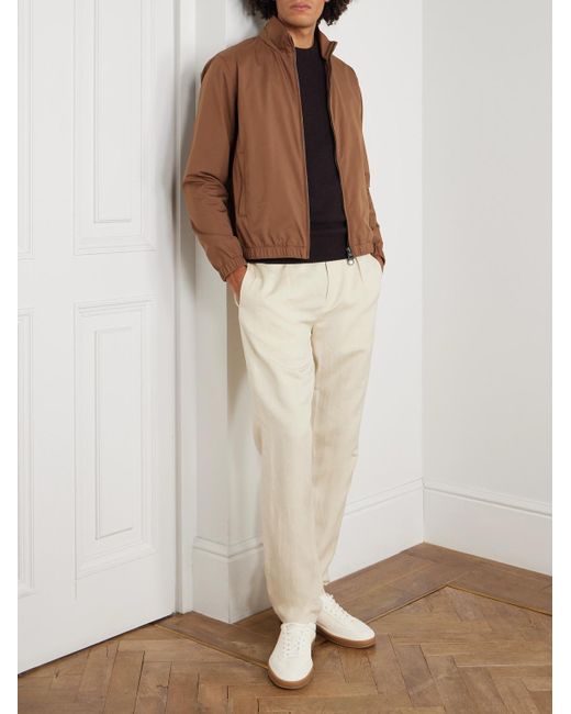 Loro Piana Brown Storm System® Twill Bomber Jacket for men