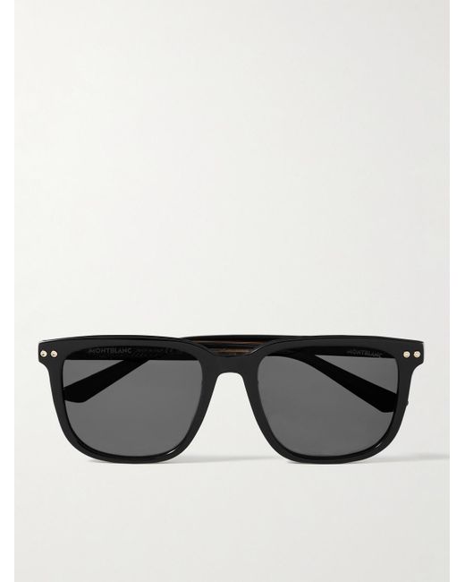 Montblanc Black D-frame Acetate Sunglasses for men