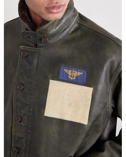RRL Gray Leather Jacket for men