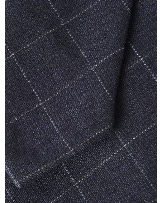Thom Browne Blue 2Cm Checked Cotton And Wool-Blend Tie for men