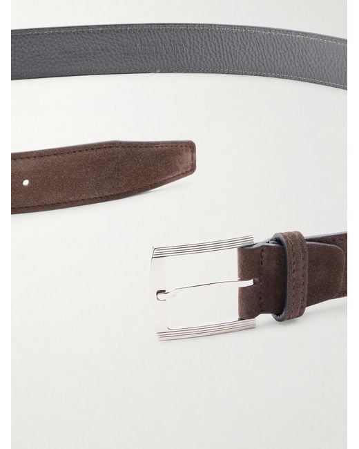 Kiton Brown 3.5Cm Suede Belt for men