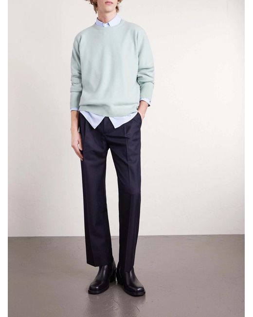 Ssstein White Wool Sweater for men