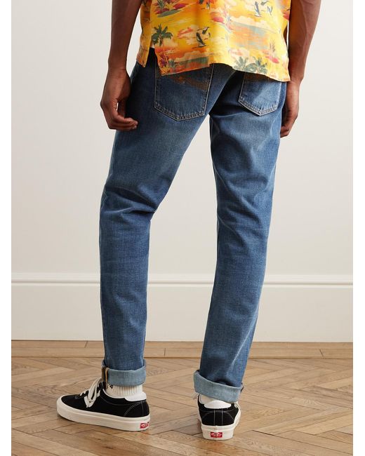 Nudie Jeans Blue Lean Dean Straight-Leg Jeans for men