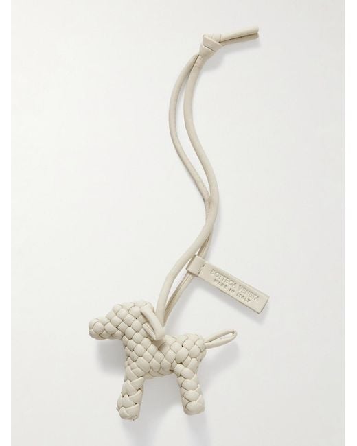 Bottega Veneta Natural Logo-Debossed Intrecciato Leather Bag Charm for men