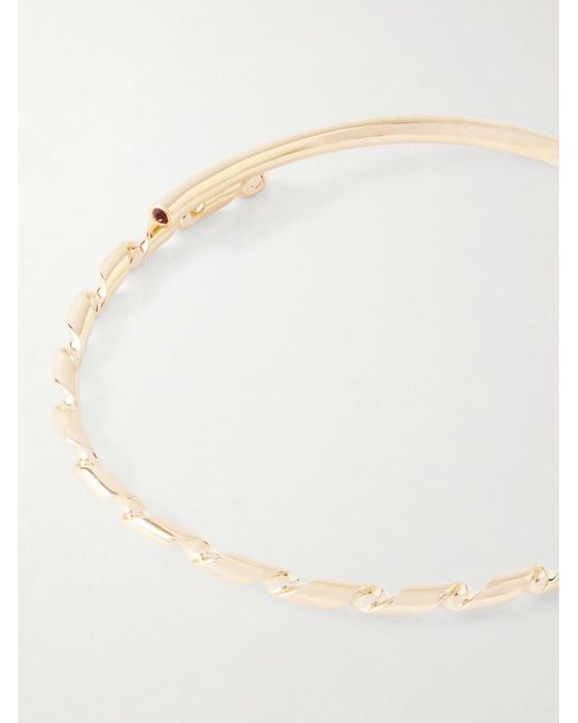 Luis Morais Natural Thin Drill Hardware 14-Karat And Ruby Bracelet for men