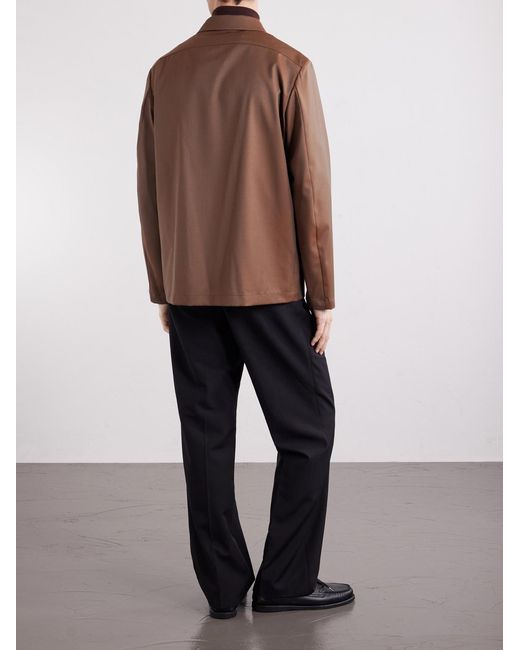Barena Brown Cotton-Blend Gabardine Overshirt for men