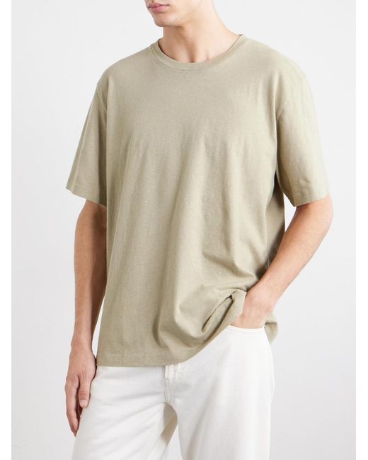 Frescobol Carioca Natural Dinis Linen-Blend T-Shirt for men