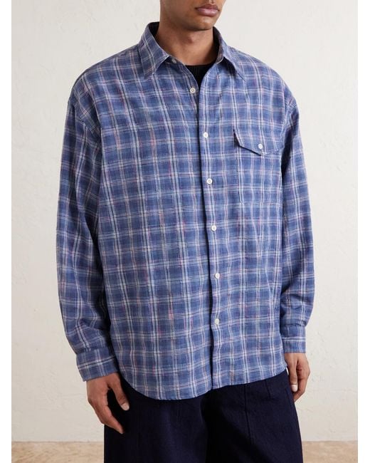 FRIZMWORKS Blue Checked Woven Shirt for men
