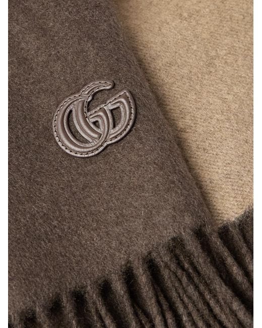 Gucci Schal aus Kaschmir mit Lederbesatz in Brown für Herren
