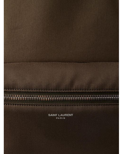 Saint Laurent Brown City Leather-Trimmed Twill Backpack for men