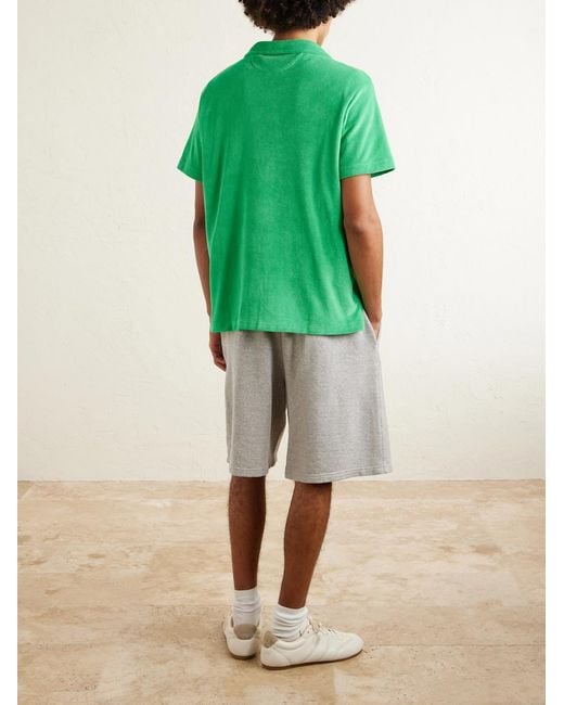 Polo Ralph Lauren Green Logo-embroidered Cotton-blend Terry Polo Shirt for men