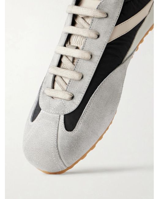 McQueen White Suede-Trimmed Shell Sneakers for men