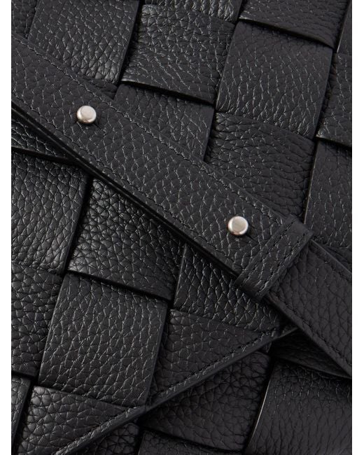 Bottega Veneta Black Large Diago Intrecciato Full-grain Leather Messenger Bag for men