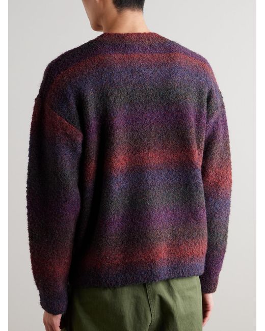 Striped Bouclé Sweater di FRIZMWORKS in Red da Uomo