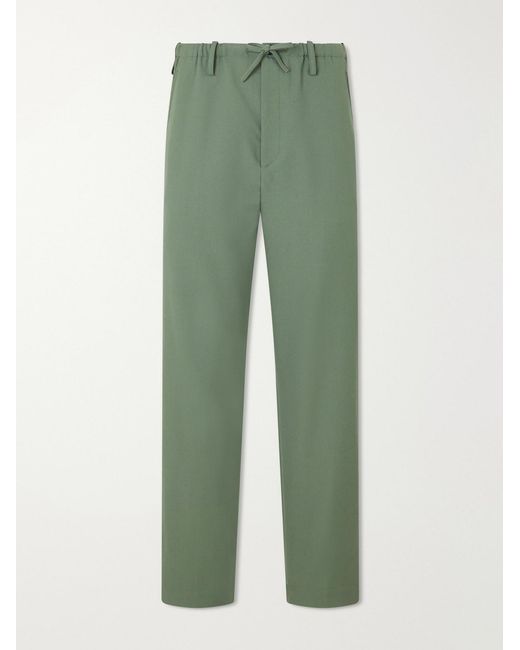 Dries Van Noten Green Penny Straight-leg Wool Trousers for men