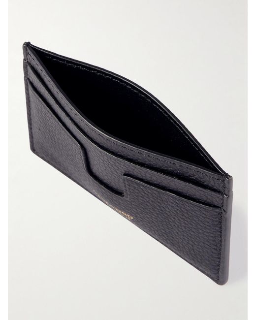 Tom Ford Blue Full-Grain Leather Cardholder for men