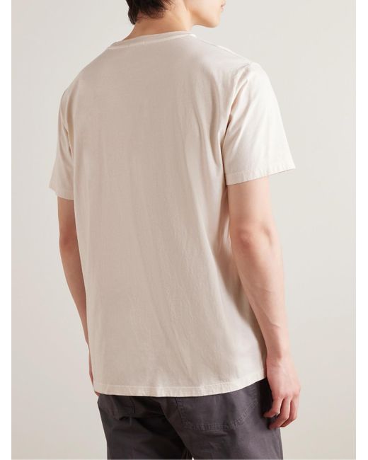 T-shirt in jersey di cotone Supima tinta in capo di Barena in Natural da Uomo