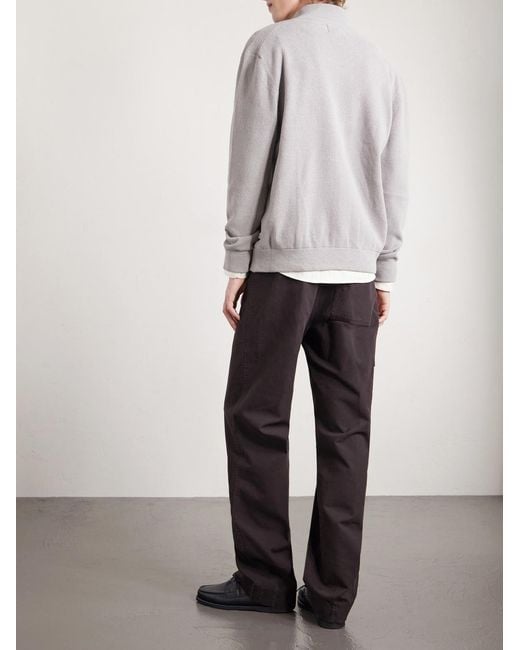 NN07 White Danny 6429 Ribbed Bouclé Zip-up Cardigan for men