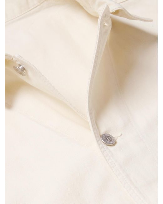 Drake's Natural Fatigue Embroidered Cotton And Linen-blend Twill Jacket for men
