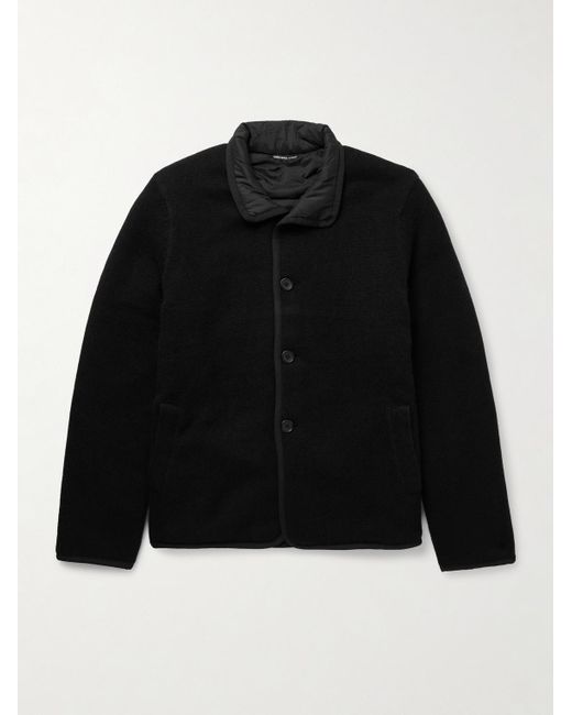 James Perse Black Suede-trimmed Cashmere Car Coat for men