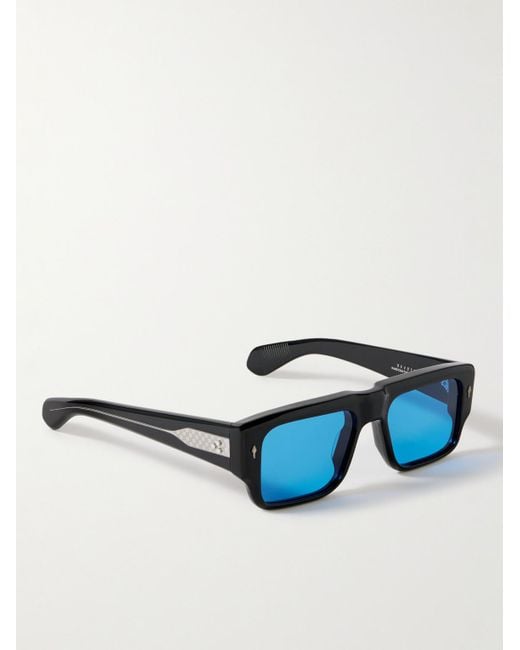 Jacques Marie Mage Blue Devoto Rectangular-frame Acetate And Silver-tone Sunglasses for men