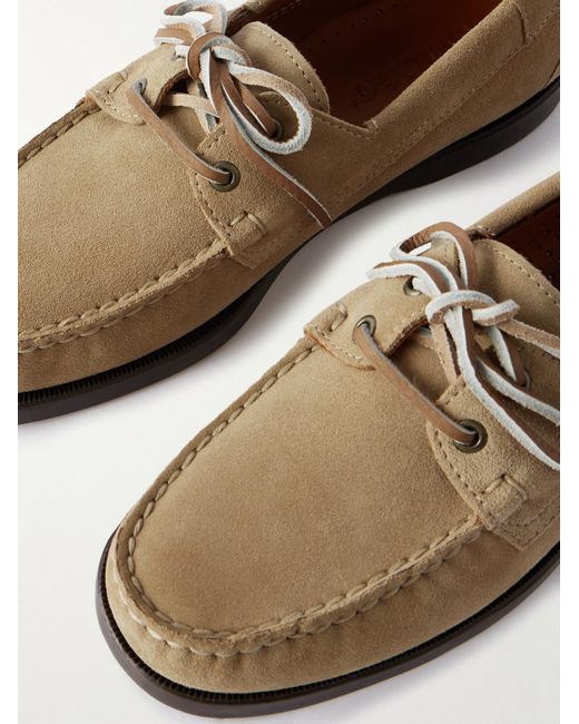 Sebago Docksides Portland Bootsschuhe aus Veloursleder mit Lederbesatz in Brown für Herren