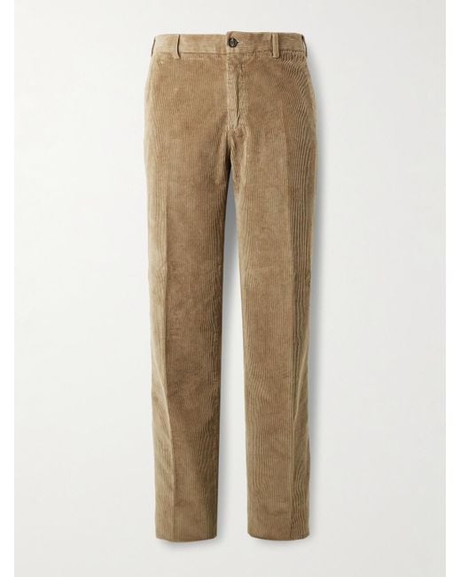 Incotex Natural Straight-Leg Cotton-Blend Corduroy Trousers for men
