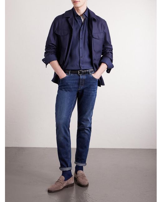 Sease Blue Hemp Shirt for men