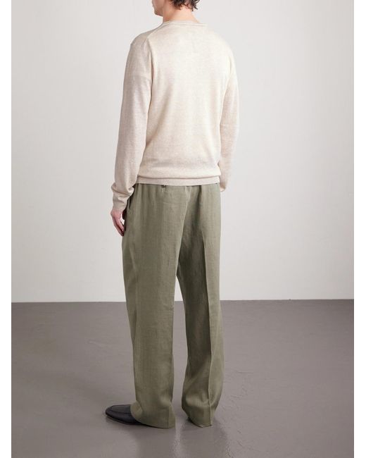 Mr P. White Linen And Cotton-blend Sweater for men