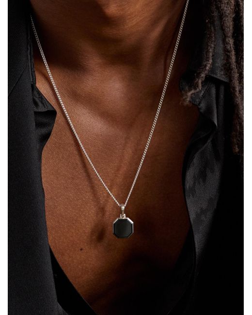 David Yurman Black Sterling Onyx Pendant for men