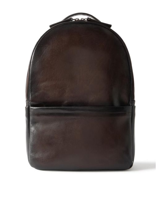 Officine Creative Black Quentin 20 Leather Backpack for men