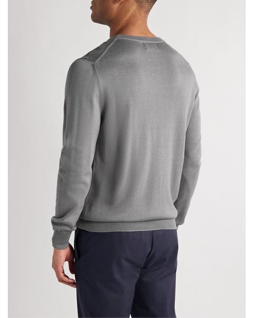 Handvaerk Gray Pima Cotton Sweater for men