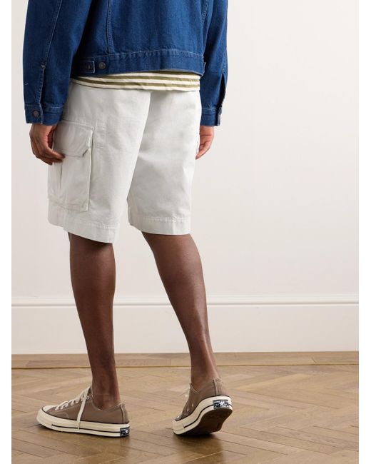 Shorts cargo a gamba dritta in twill di cotone stonewashed Gellar di Polo Ralph Lauren in White da Uomo