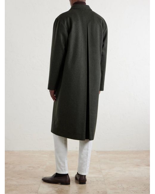 Caruso Black Rigoletto Wool Coat for men