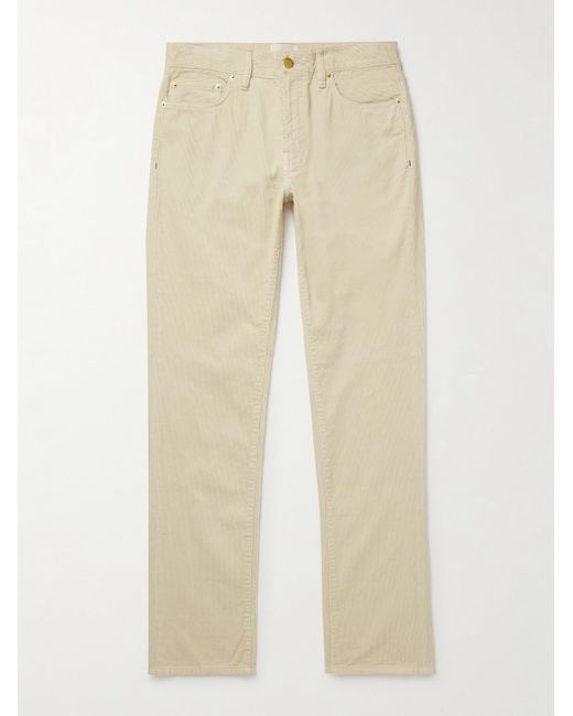 Sid Mashburn Natural Slim-Fit Straight-Leg Garment-Dyed Cotton-Corduroy Trousers for men