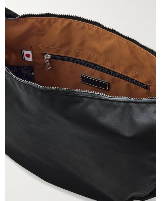 Master Piece Black Ark Leather-Trimmed Nylon Shoulder Bag for men