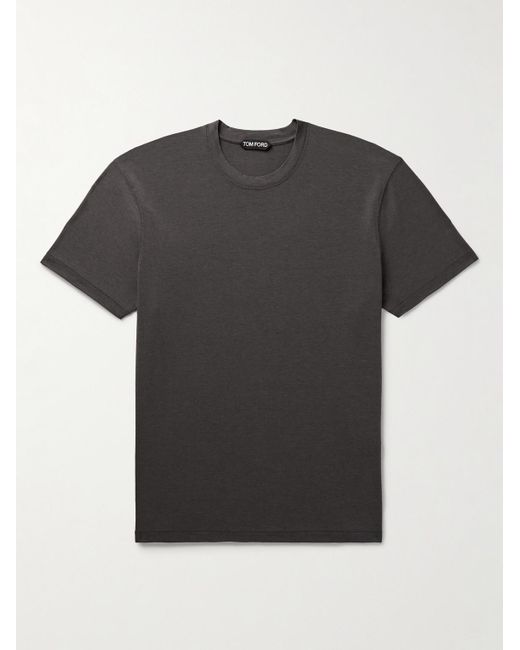 Tom Ford Schmal geschnittenes T-Shirt aus Jersey aus einer Lyocell-Baumwollmischung in Black für Herren