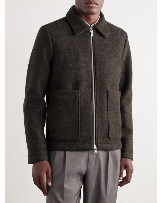 NN07 Black Gael Brushed Wool-blend Jacket for men