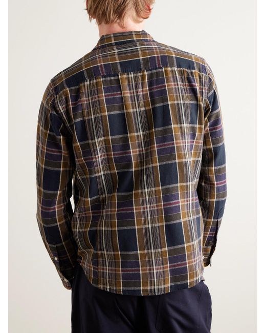 Corridor NYC Gray Tea Tree Checked Cotton Shirt for men